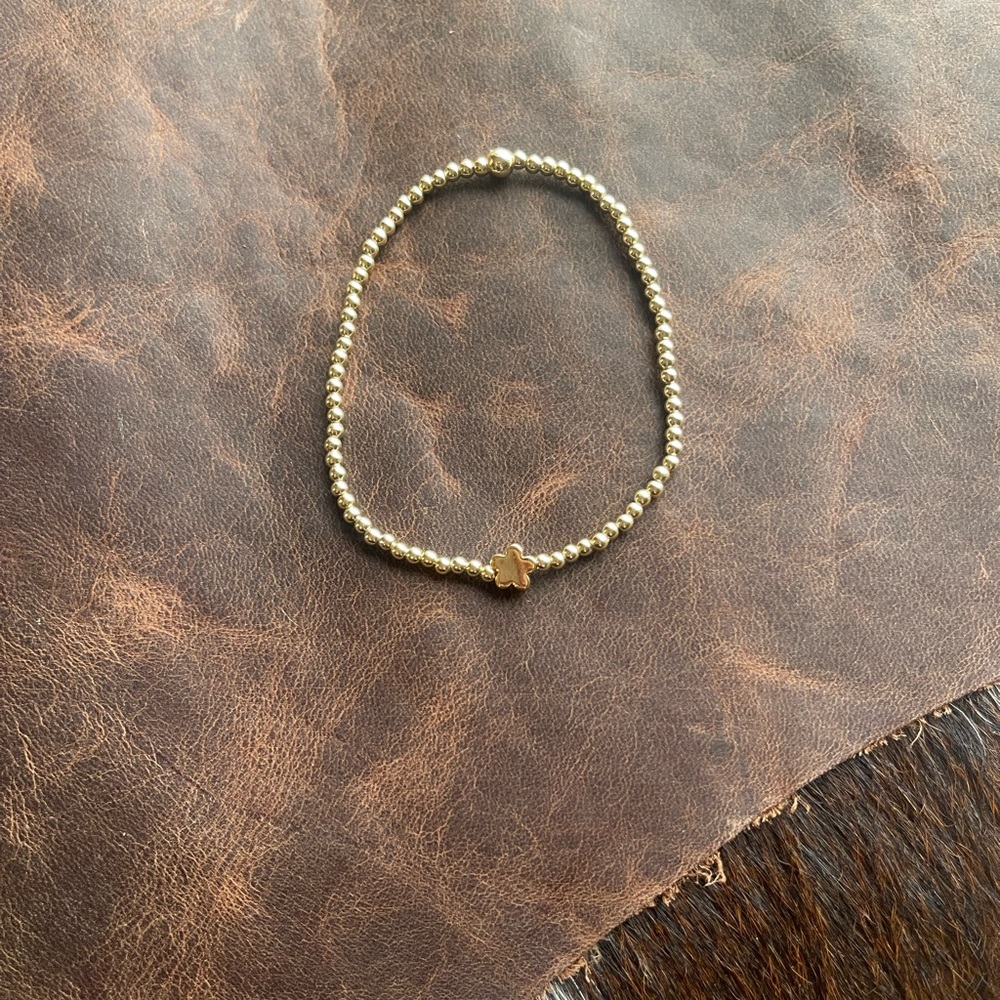 14kt Gold Filled Flower Beaded Bracelet.